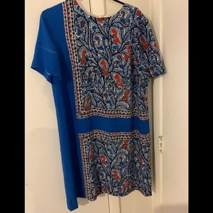 Tory Burch printed parrot shift dress size 12
